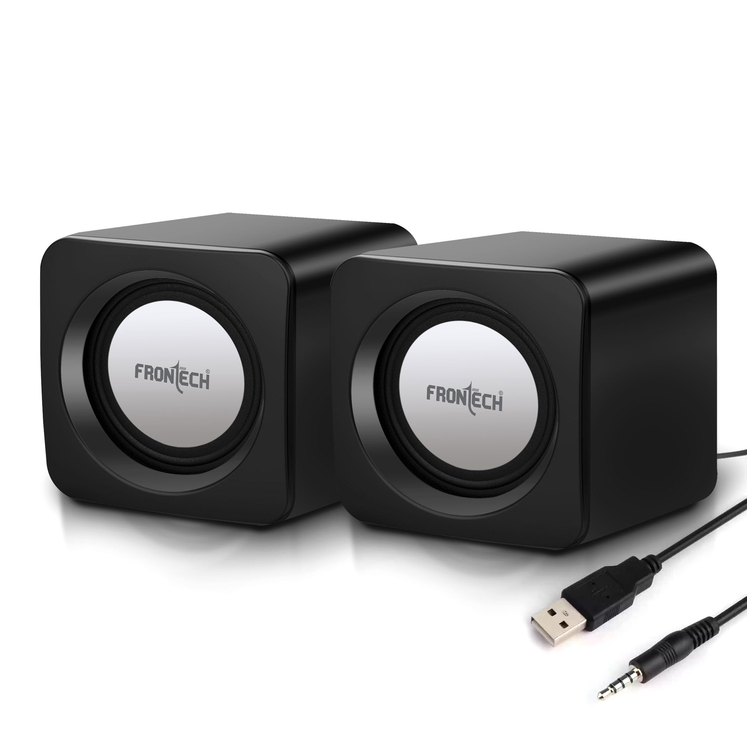FRONTECH 2.0 Multimedia Speakers with USB Power, AUX Connectivity & Volume Control
