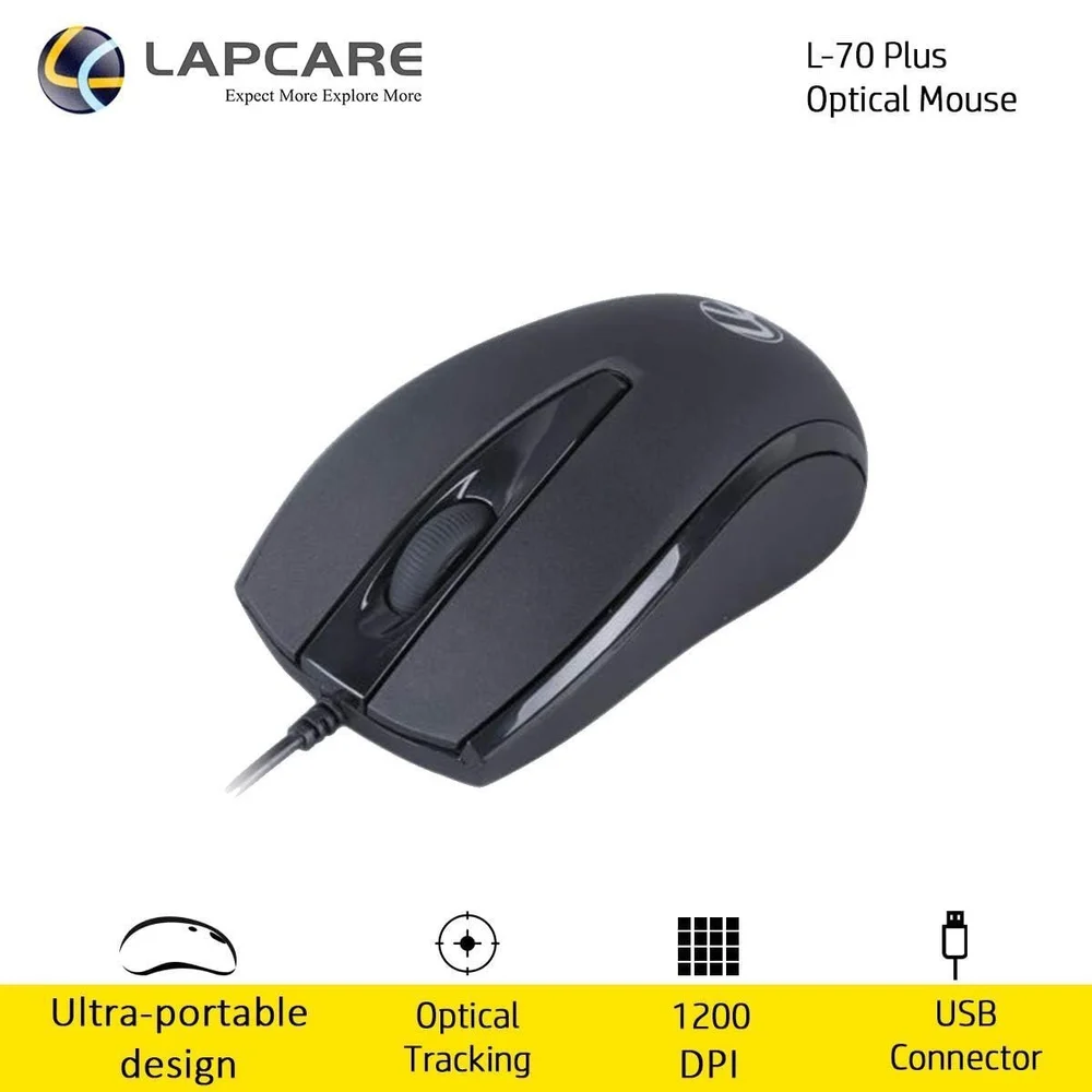 Lapcare L-70 Plus 1200 DPI USB Optical Mouse - Image 2
